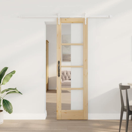 Sliding Door Manual Brown 61 x 198.5 cm Wood and metal