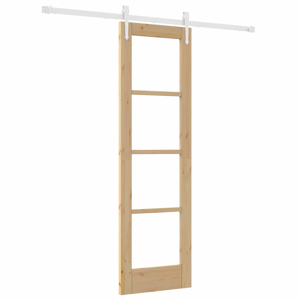 Sliding Door Manual Brown 61 x 198.5 cm Wood and metal