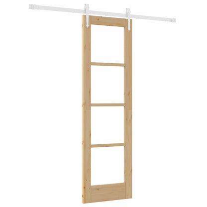 Sliding Door Manual Brown 61 x 198.5 cm Wood and metal
