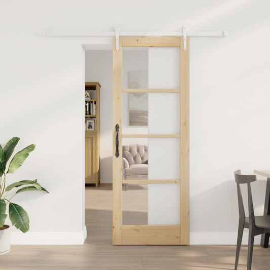 Sliding Door Manual Brown 73.5 x 198.5 cm Wood and metal