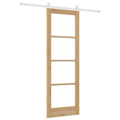 Sliding Door Manual Brown 73.5 x 211 cm Wood and metal