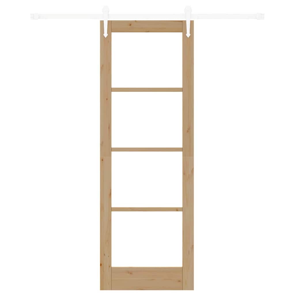 Sliding Door Manual Brown 73.5 x 211 cm Wood and metal