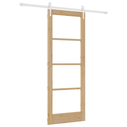 Sliding Door Manual Brown 78 x 202 cm Wood and metal