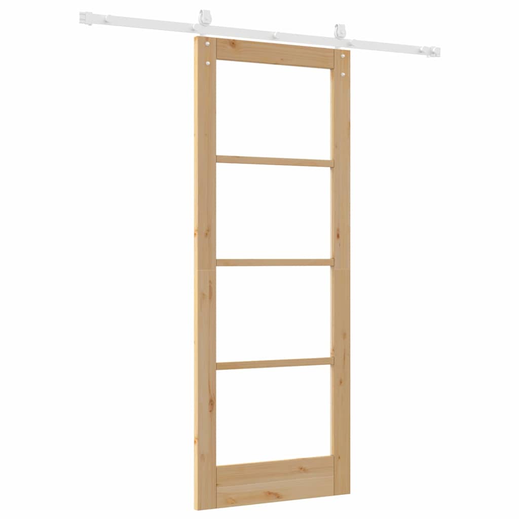 Sliding Door Manual Brown 78 x 202 cm Wood and metal