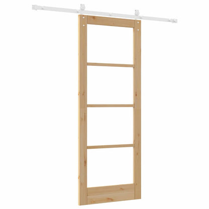 Sliding Door Manual Brown 78 x 202 cm Wood and metal