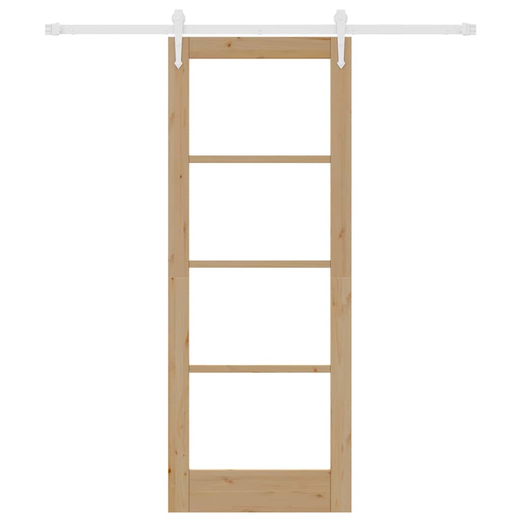 Sliding Door Manual Brown 78 x 202 cm Wood and metal