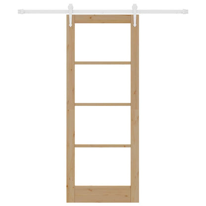 Sliding Door Manual Brown 78 x 202 cm Wood and metal