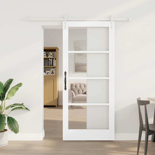 Sliding Door Manual White 78 x 202 cm Wood and metal