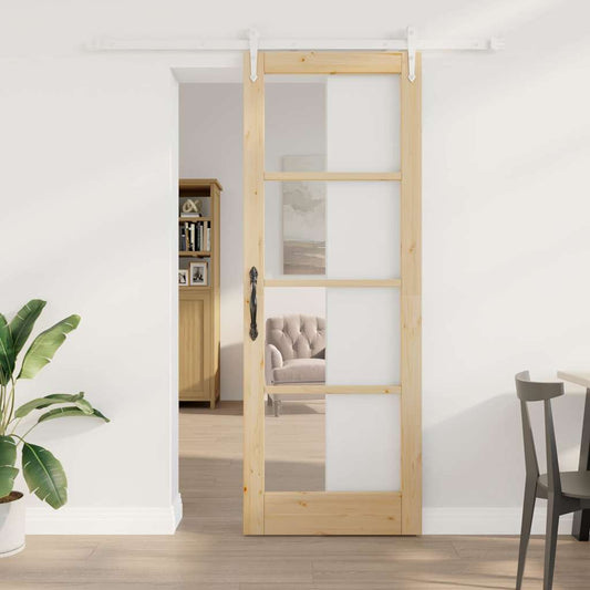Sliding Door Manual Brown 78 x 211 cm Wood and metal