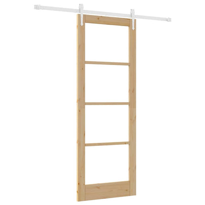 Sliding Door Manual Brown 78 x 211 cm Wood and metal