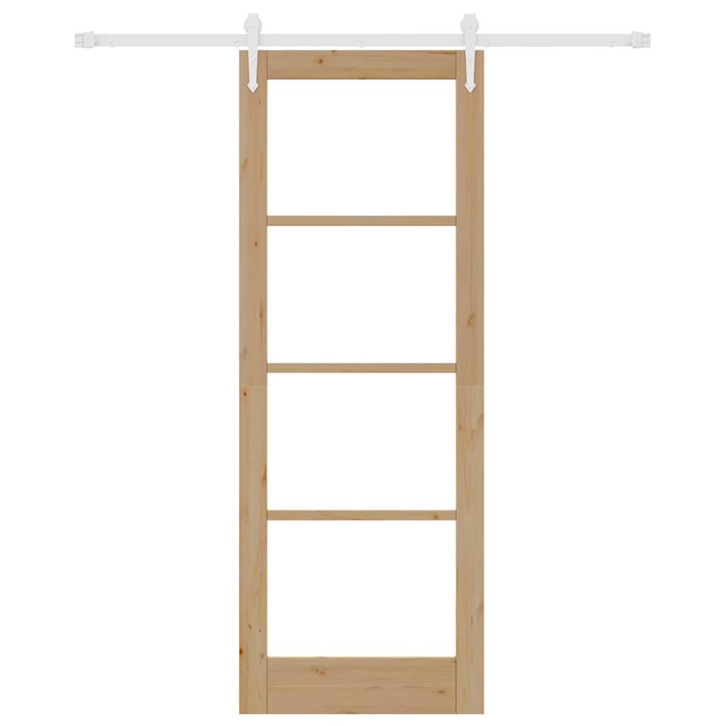 Sliding Door Manual Brown 78 x 211 cm Wood and metal