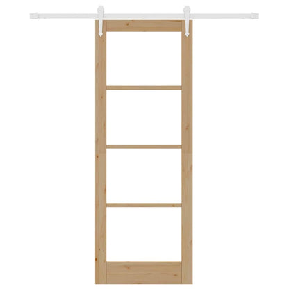 Sliding Door Manual Brown 78 x 211 cm Wood and metal