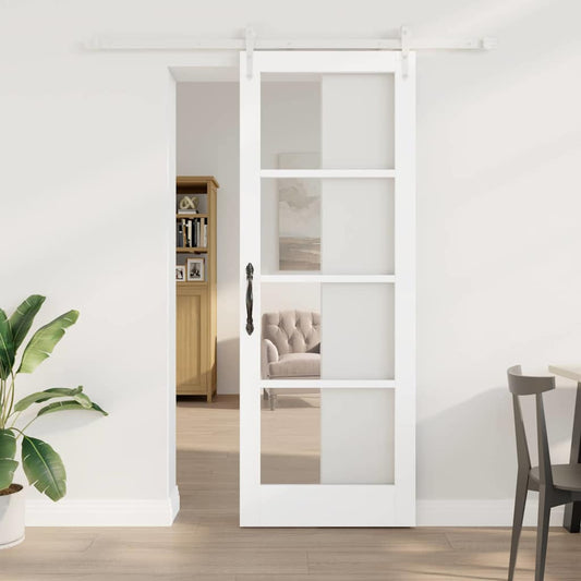 Sliding Door Manual White 78 x 211 cm Wood and metal
