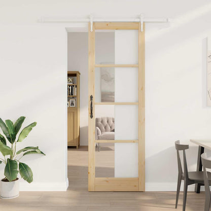 Sliding Door Manual Brown 78 x 232 cm Wood and metal