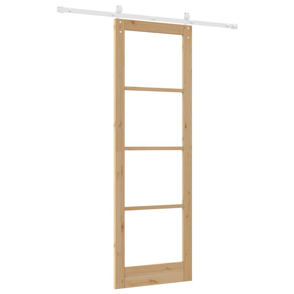 Sliding Door Manual Brown 78 x 232 cm Wood and metal