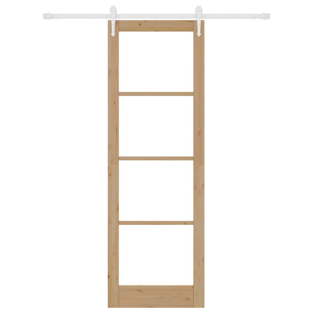 Sliding Door Manual Brown 78 x 232 cm Wood and metal