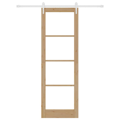 Sliding Door Manual Brown 78 x 232 cm Wood and metal
