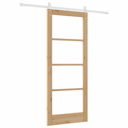 Sliding Door Manual Brown 83 x 202 cm Wood and metal