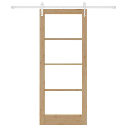 Sliding Door Manual Brown 83 x 202 cm Wood and metal
