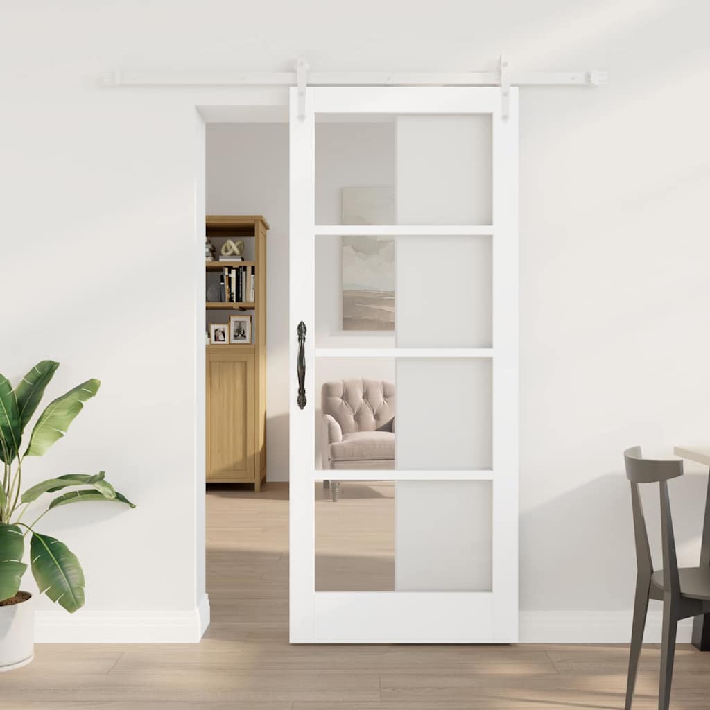 Sliding Door Manual White 83 x 202 cm Wood and metal