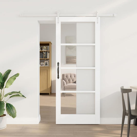 Sliding Door Manual White 83 x 202 cm Wood and metal