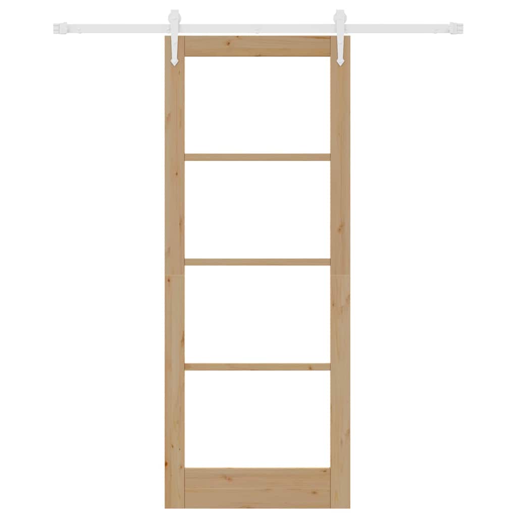 Sliding Door Manual Brown 83 x 211 cm Wood and metal