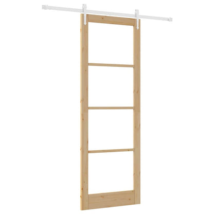 Sliding Door Manual Brown 83 x 232 cm Wood and metal