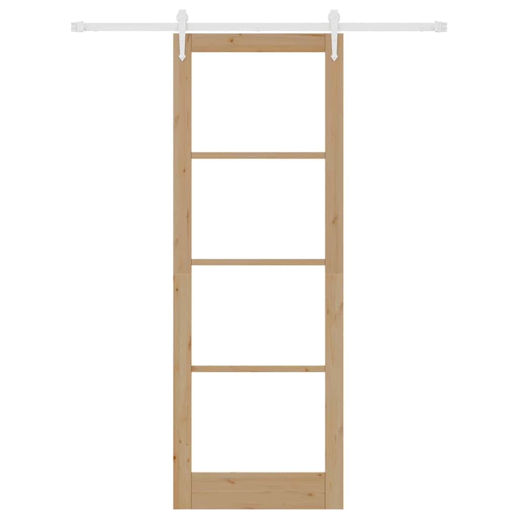 Sliding Door Manual Brown 83 x 232 cm Wood and metal