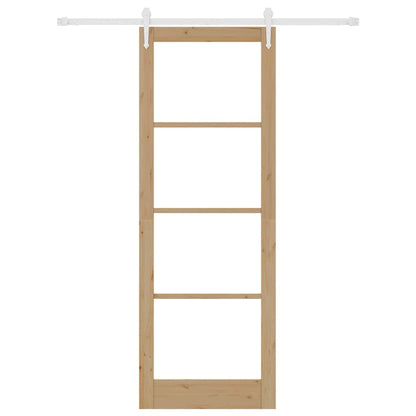 Sliding Door Manual Brown 83 x 232 cm Wood and metal