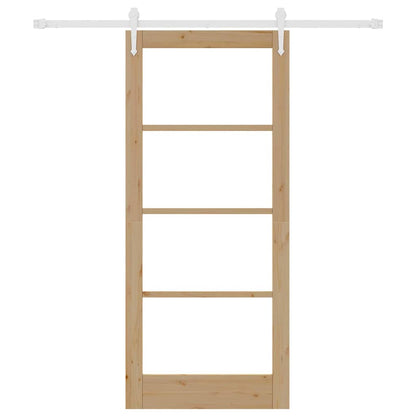 Sliding Door Manual Brown 86 x 198.5 cm Wood and metal