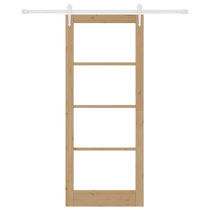 Sliding Door Manual Brown 86 x 211 cm Wood and metal
