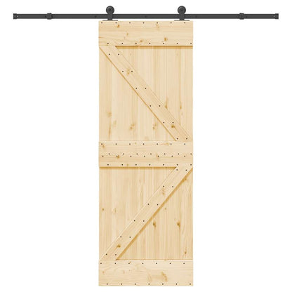 Sliding Door with Hardware Set 70x210 cm Solid Wood Pine