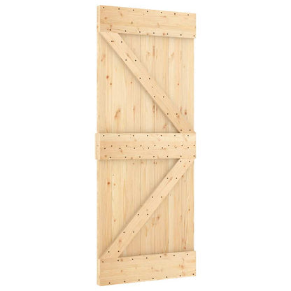 Sliding Door with Hardware Set 70x210 cm Solid Wood Pine