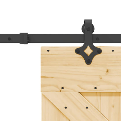 Sliding Door with Hardware Set 70x210 cm Solid Wood Pine