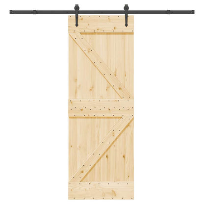 Sliding Door with Hardware Set 70x210 cm Solid Wood Pine