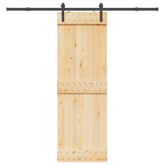 Sliding Door with Hardware Set 70x210 cm Solid Wood Pine