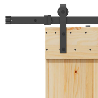 Sliding Door with Hardware Set 90x210 cm Solid Wood Pine
