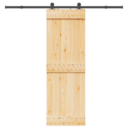 Sliding Door with Hardware Set 70x210 cm Solid Wood Pine