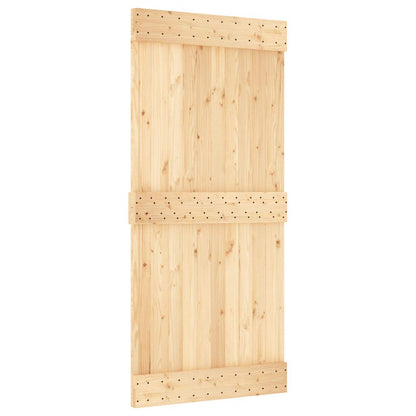 Sliding Door with Hardware Set 100x210 cm Solid Wood Pine