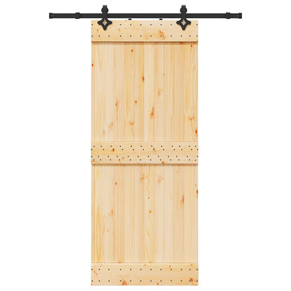 Sliding Door with Hardware Set 85x210 cm Solid Wood Pine