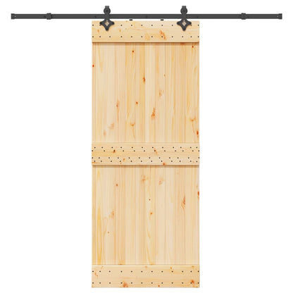 Sliding Door with Hardware Set 85x210 cm Solid Wood Pine