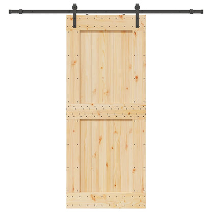 Sliding Door with Hardware Set 95x210 cm Solid Wood Pine