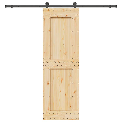 Sliding Door with Hardware Set 70x210 cm Solid Wood Pine