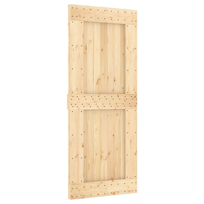 Sliding Door with Hardware Set 85x210 cm Solid Wood Pine