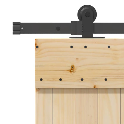 Sliding Door with Hardware Set 85x210 cm Solid Wood Pine