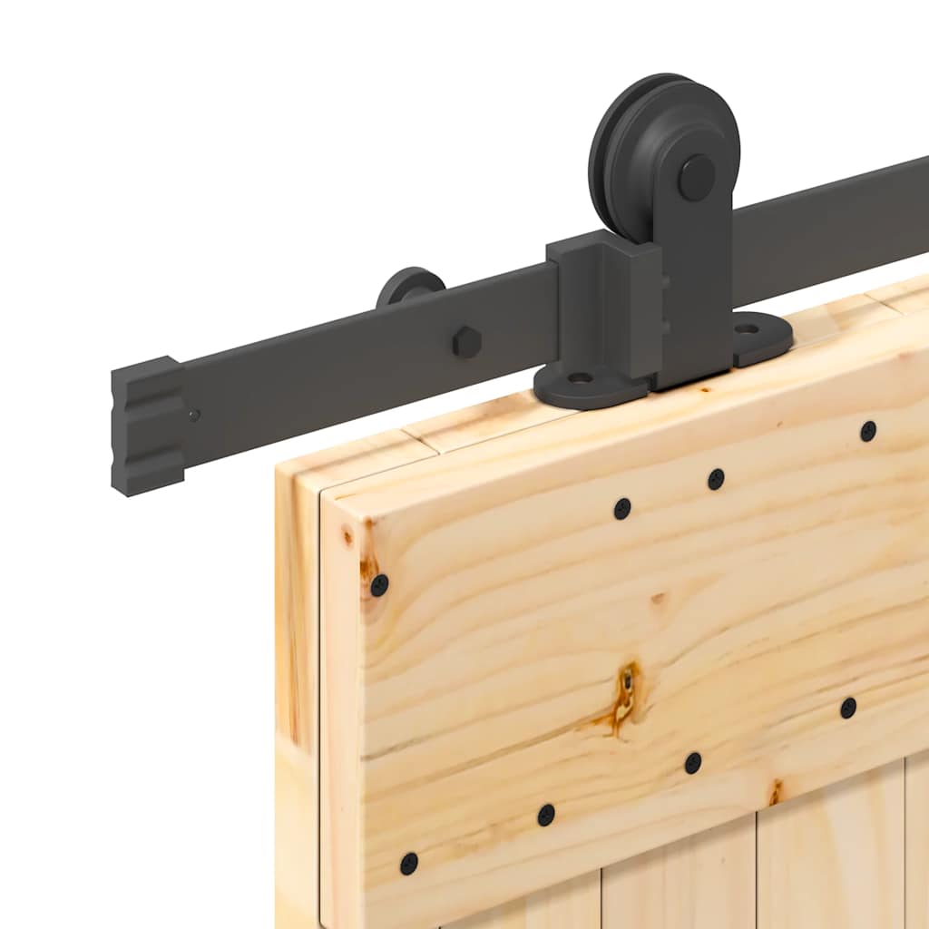 Sliding Door with Hardware Set 85x210 cm Solid Wood Pine