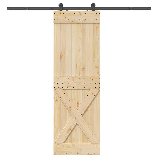Sliding Door with Hardware Set 70x210 cm Solid Wood Pine