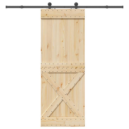 Sliding Door with Hardware Set 85x210 cm Solid Wood Pine