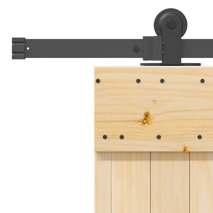 Sliding Door with Hardware Set 85x210 cm Solid Wood Pine