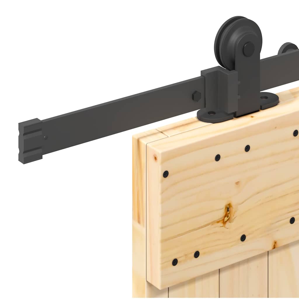 Sliding Door with Hardware Set 85x210 cm Solid Wood Pine